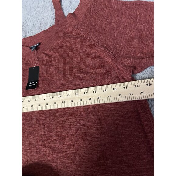 Torrid Womens Plus Size Cold Shoulder Knit Top Orange Size 4 NWT - Picture 9 of 12